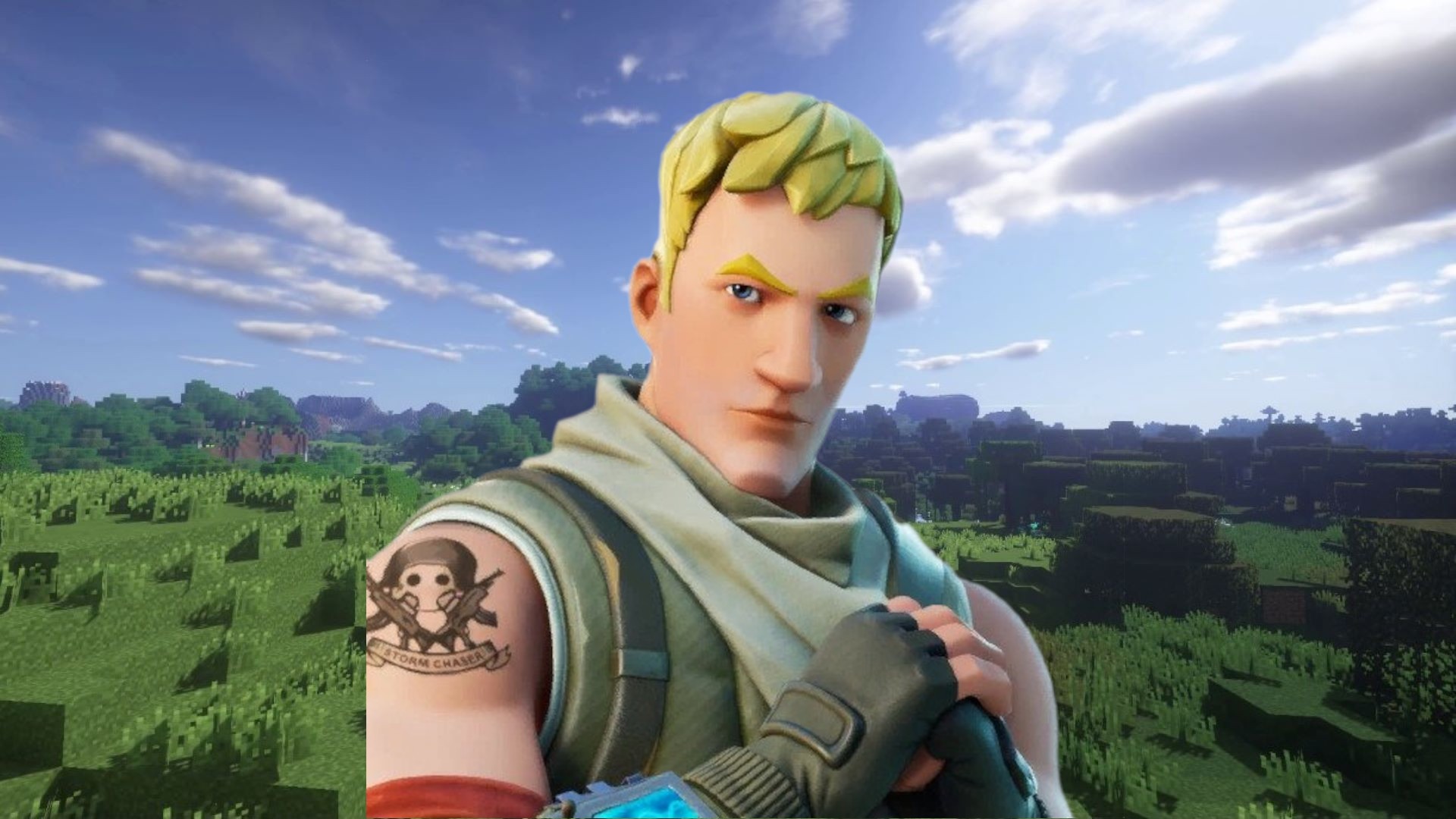 Minecraft pores and skin enables you to drop in as Fortnite icon Jonesy