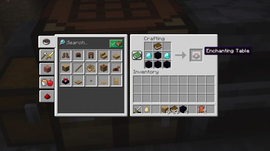 Minecraft enchanting table recipe