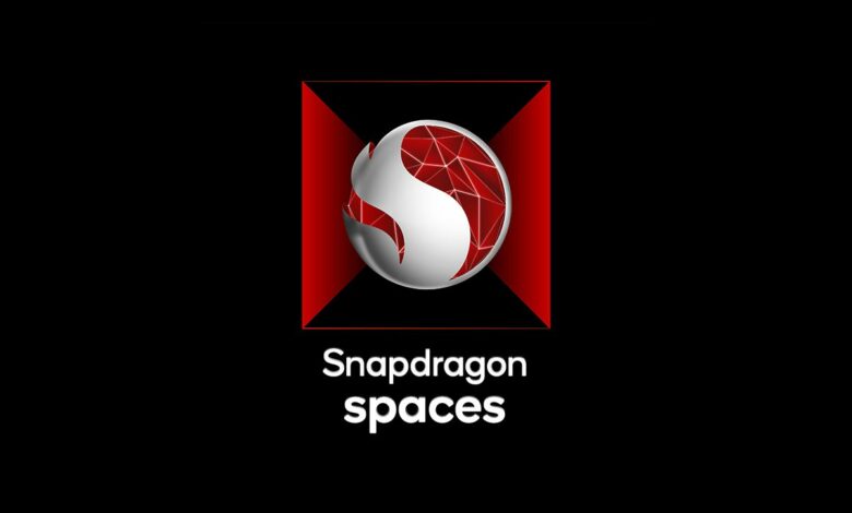 Snapdragon Spaces logo on black background