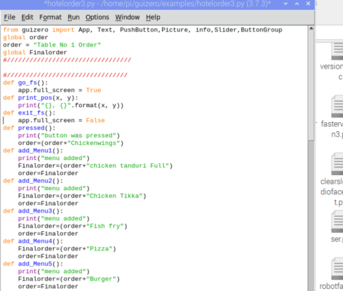 Programming Restaurant Menu Ordering System