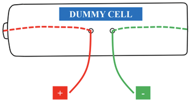 Dummy cell with interconnecting wires for quickly connecting to the clock