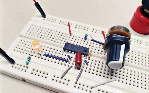 Fig. 2: Author’s circuit on a breadboard