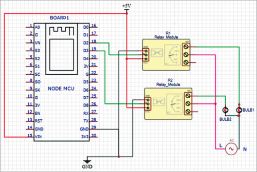 Circuit diagram of the home automation system