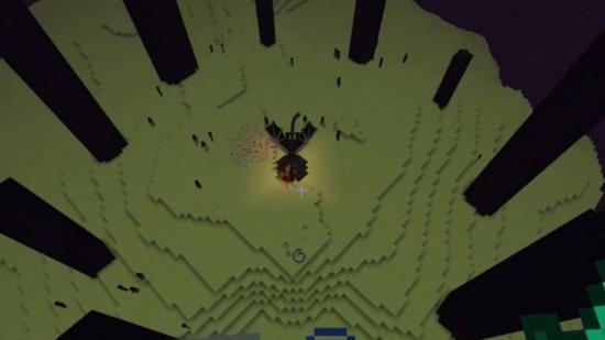 Minecraft Ender Dragon - the End area in Minecraft which is where the End portal leads once you create it.