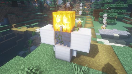 Make a Minecraft iron golem: An iron golem transforming