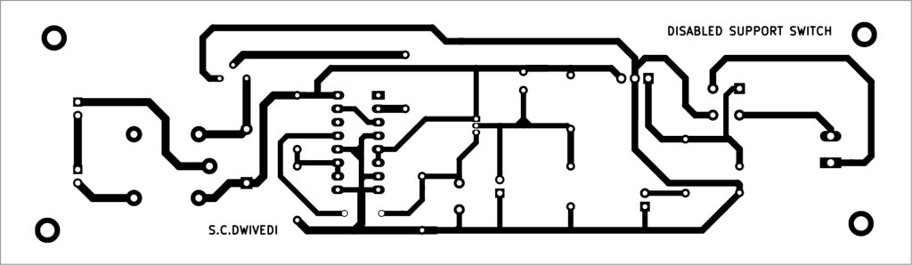Actual-size PCB layout for the circuit 