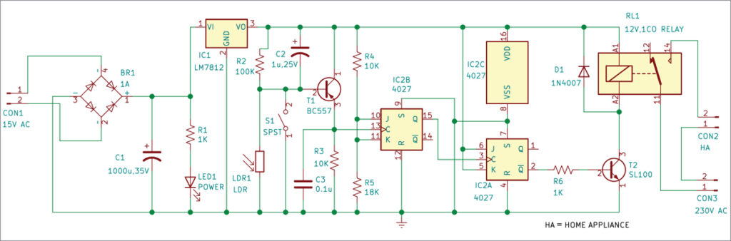  Circuit diagram of the switch