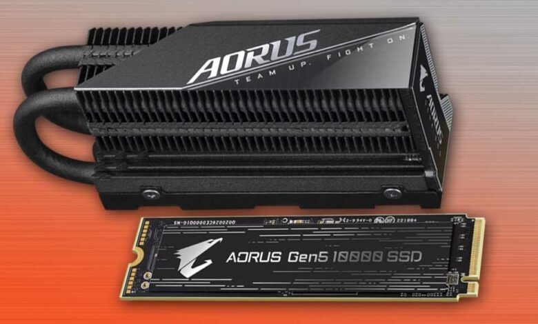Gigabyte Aorus Gen5 1000 SSD and heatsink