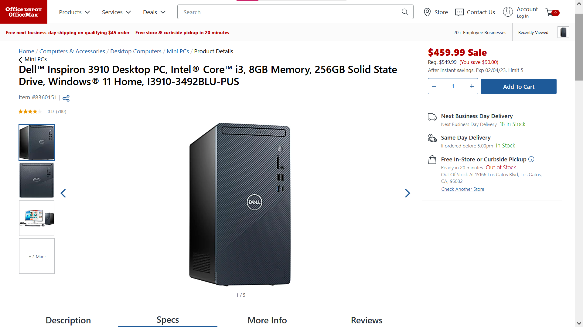 1675963803 41 Is building your own PC worth it Answer these questions Dell Inspiron Desktop PC at Office Depot (Feb 2023)