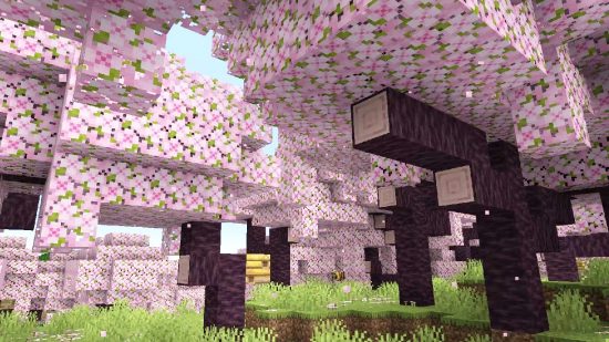 Minecraft update will bring beautiful new biome, with extra wood: Pink cherry blossom trees in Mojang building game Minecraft