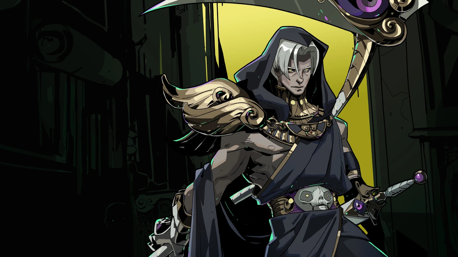 Thanatos with his scythe