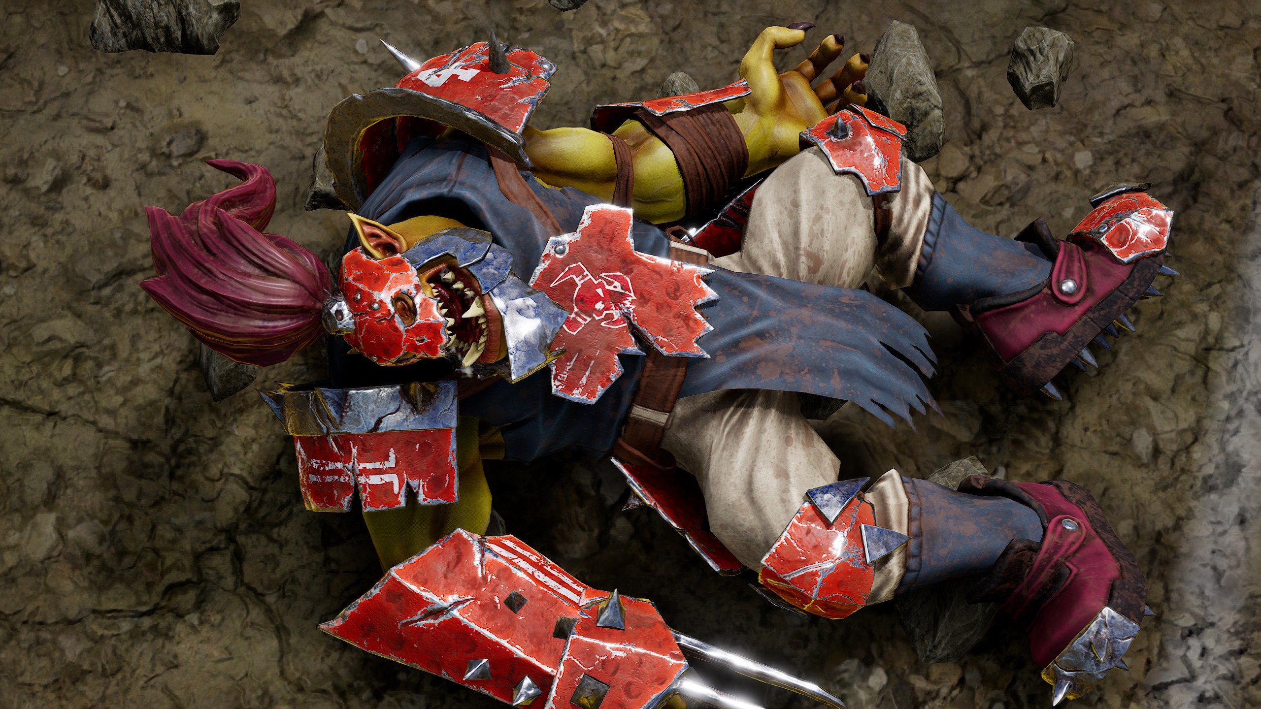 An unconscious orc