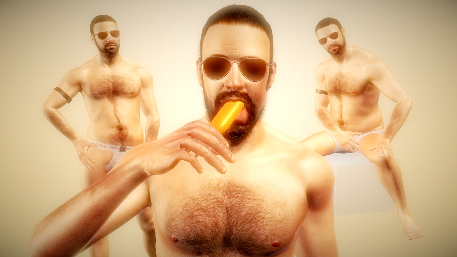 Best sex games - A man eats a corndog seductively