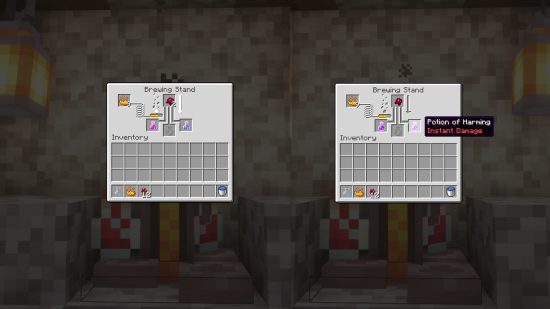 Minecraft potion of harming recipe