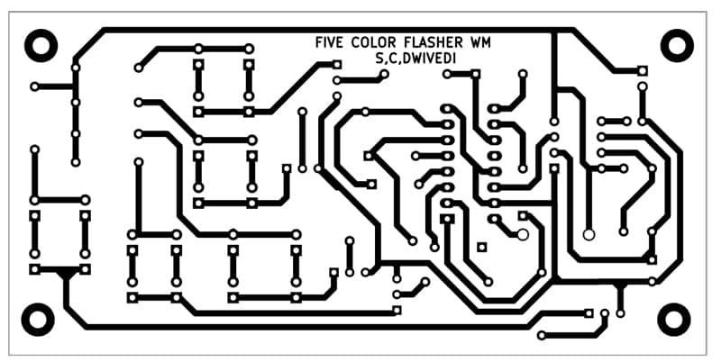 555 based LED Flasher Circuit PCB