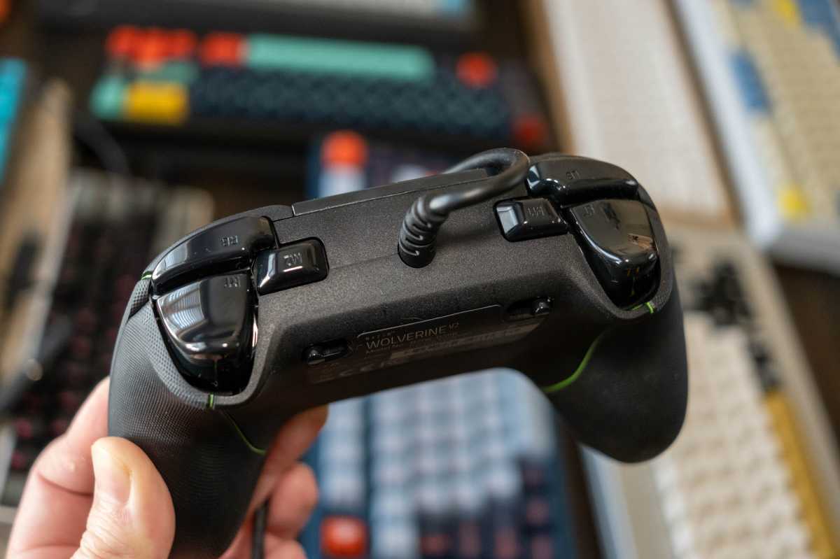 1681619403 30 Razer Wolverine V2 review A premium wired PC controller Razer Wolverine V2 controller top edge.