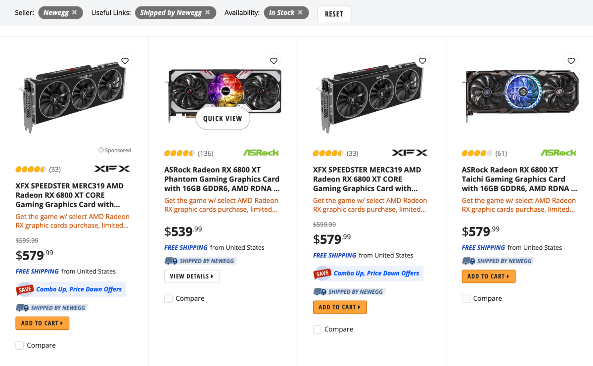 6800 xt prices