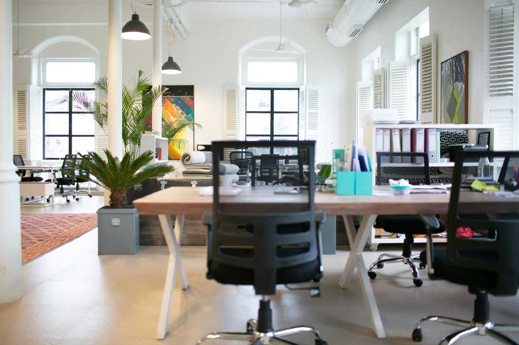 Office chair in an open office