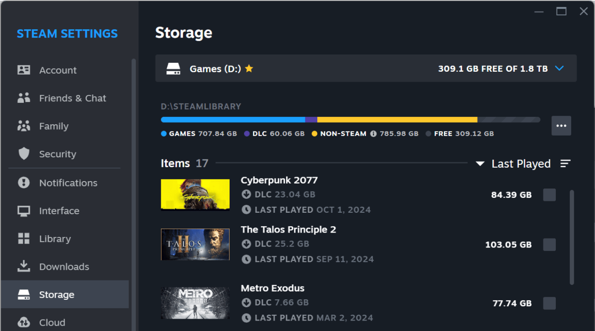 Portable SSDs arent just for backups Heres why everyone needs Steam storage settings screenshot