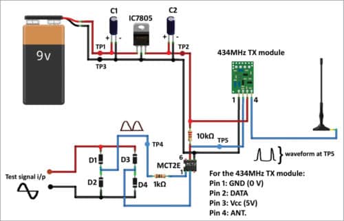 1733247008 392 Arduino Based Wireless Frequency Meter Code and Circuit Circuit diagram of the Wireless Frequency Meter transmitter side