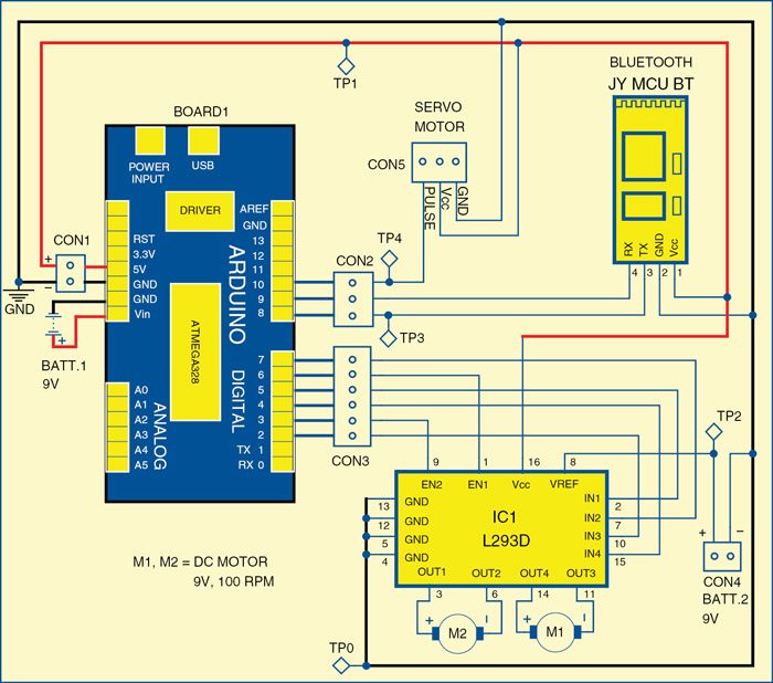 Circuit Diagram of the soccer robot