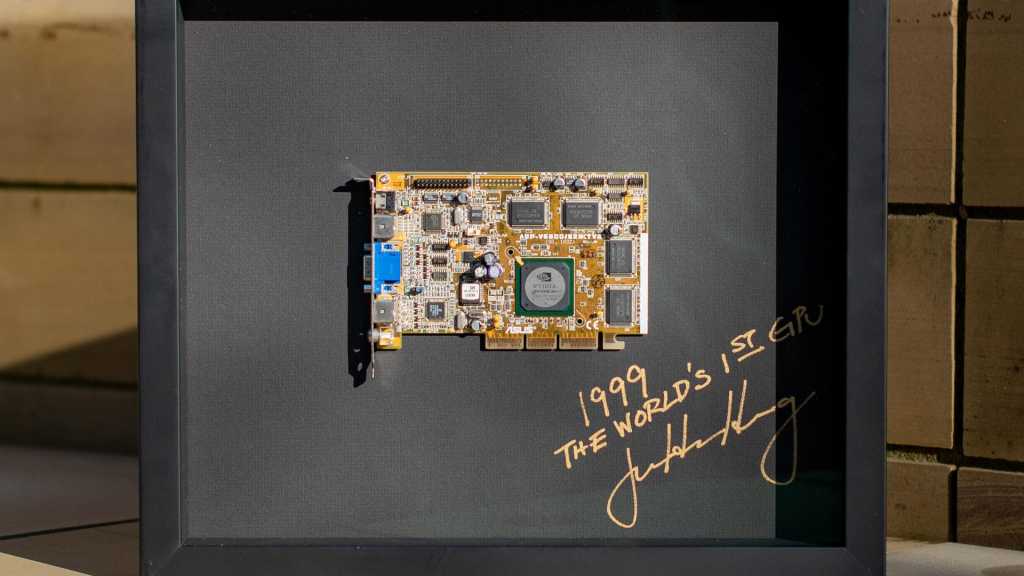 framed nvidia geforce 256 signed by jensen huang